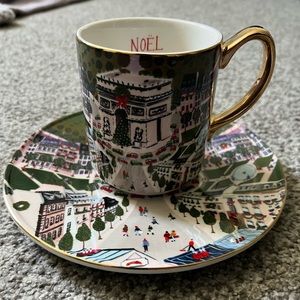 Anthropologie Noël a Paris plate & mug set. New without tags